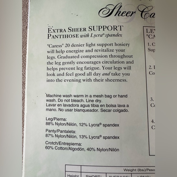 Worthington Sheer Caress Vintage Control Top Pantyhose Long Off Black NWT NIP - Picture 7 of 8